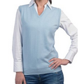 Ladies Acrylic V-Neck Sleeveless Pullover Vest - Custom